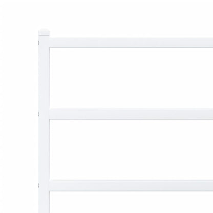 Metal Bed Frame without Mattress with Headboard White 90x190cm