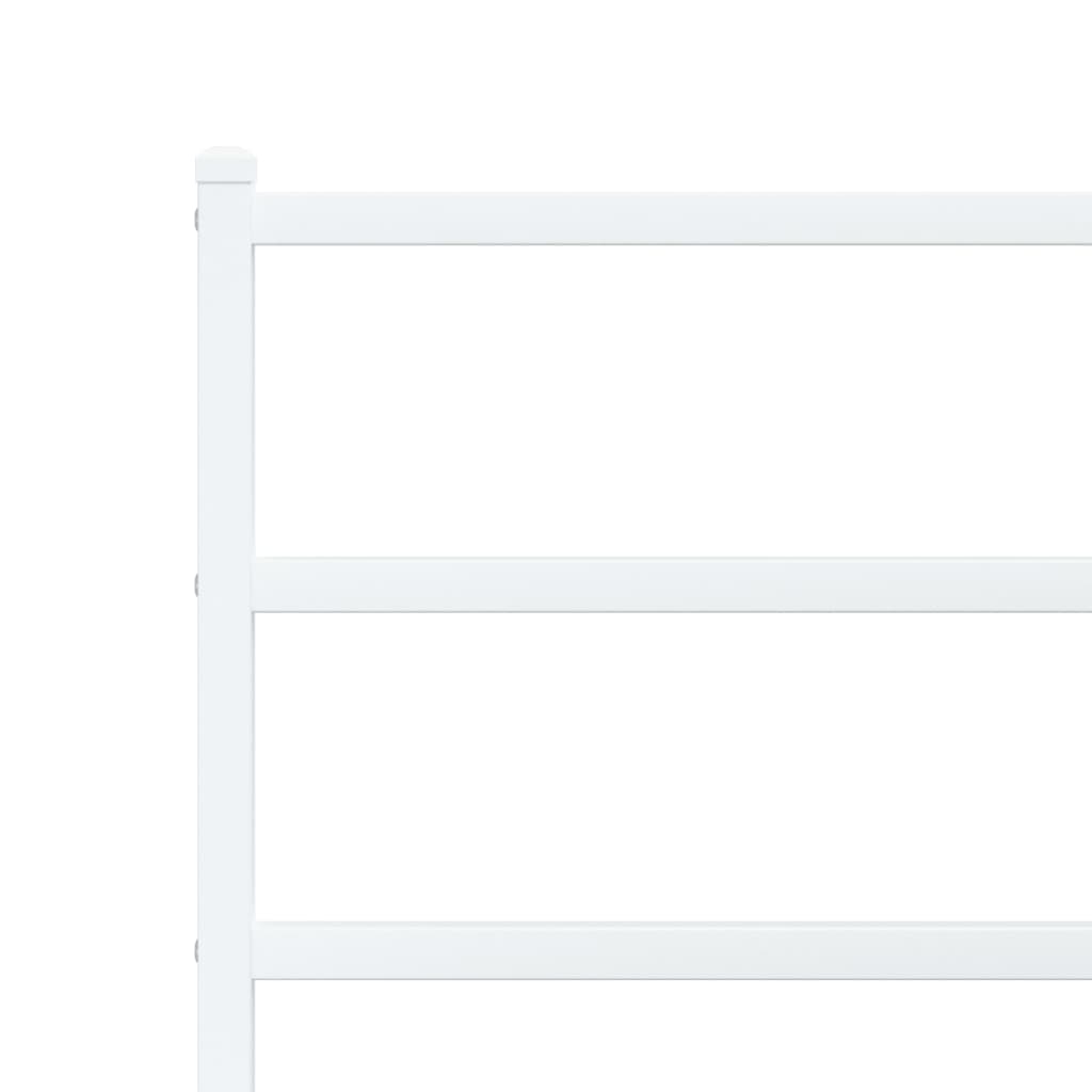 Metal Bed Frame without Mattress with Headboard White 90x200cm