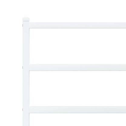 Metal Bed Frame without Mattress with Headboard White 90x200cm