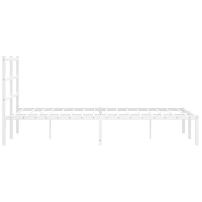 Metal Bed Frame without Mattress with Headboard White 120x200cm