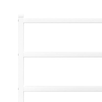 Metal Bed Frame without Mattress with Headboard White 150x200cm