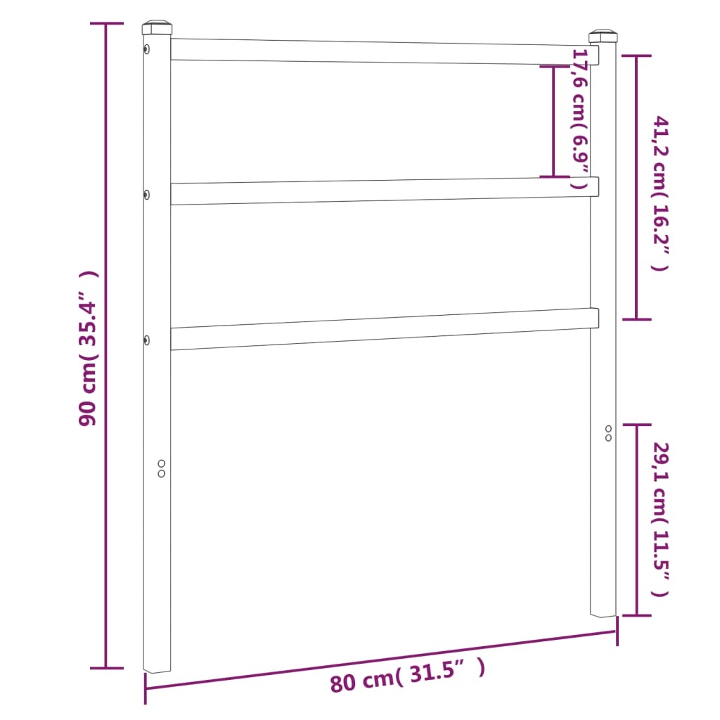 Metal Replace Headboard White 75 cm