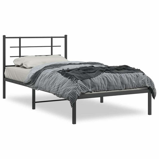 Bed Frame | Black | Powder-Coated Steel | Single |  Modern  | Bed Frame