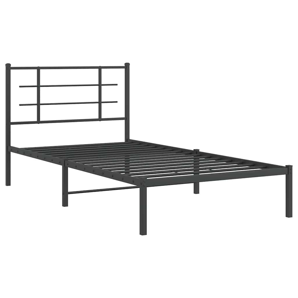 Bed Frame | Black | Powder-Coated Steel | Single |  Modern  | Bed Frame