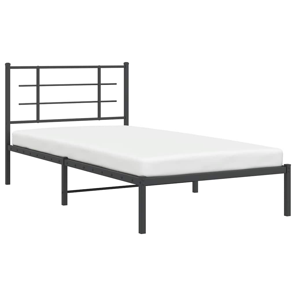 Bed Frame | Black | Powder-Coated Steel | Single |  Modern  | Bed Frame