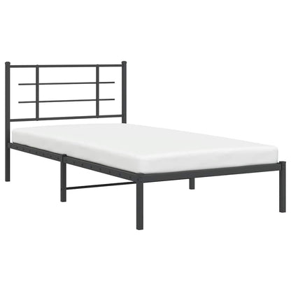 Bed Frame | Black | Powder-Coated Steel | Single |  Modern  | Bed Frame