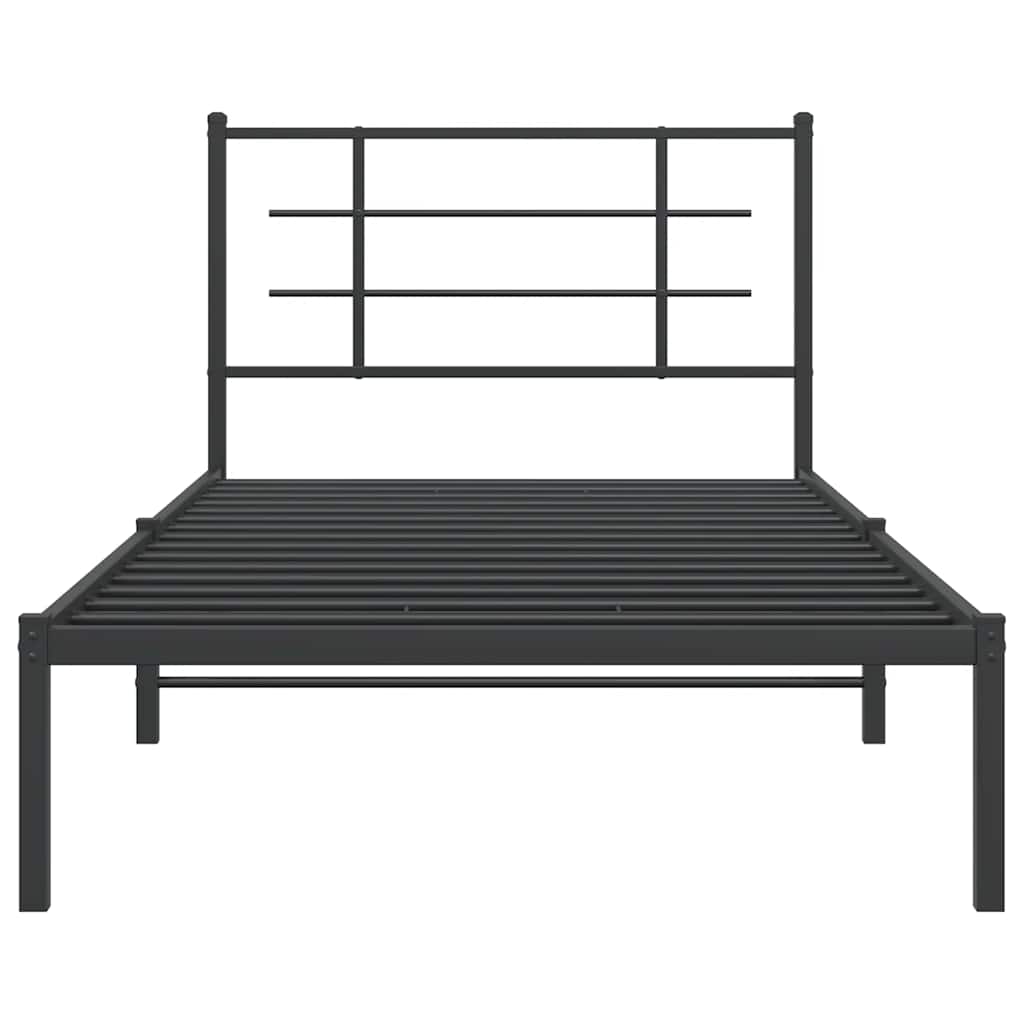 Bed Frame | Black | Powder-Coated Steel | Single |  Modern  | Bed Frame
