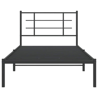 Bed Frame | Black | Powder-Coated Steel | Single |  Modern  | Bed Frame