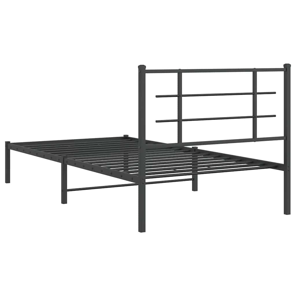 Bed Frame | Black | Powder-Coated Steel | Single |  Modern  | Bed Frame