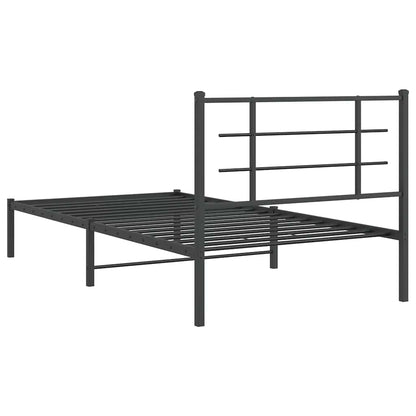 Bed Frame | Black | Powder-Coated Steel | Single |  Modern  | Bed Frame
