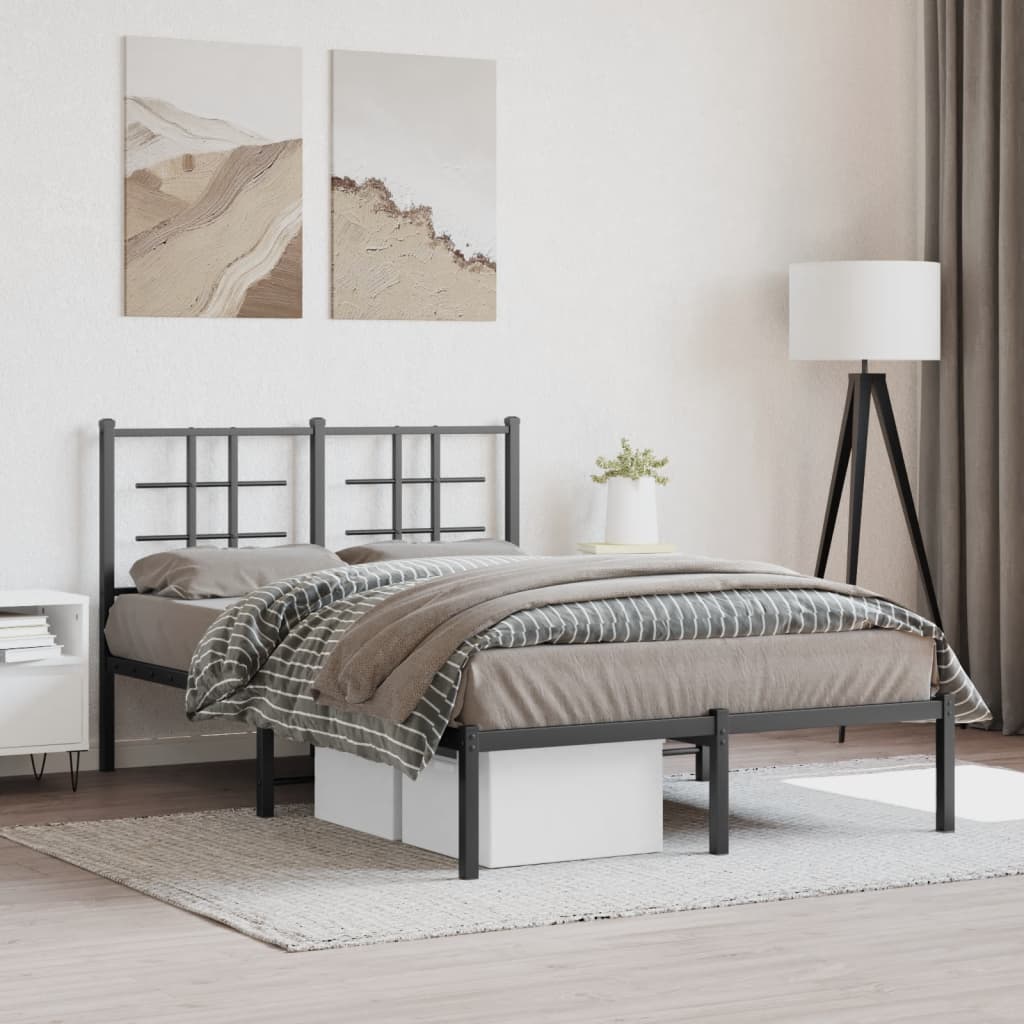 Bed Frame | Black | Steel | Double | Bed Frame | Rectangular | Modern