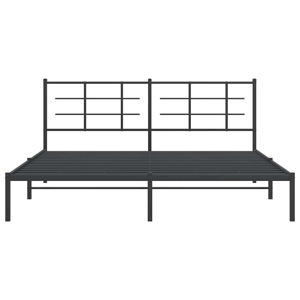 Bed Frame | Black | Powder-Coated Steel | Double | Modern & Durable