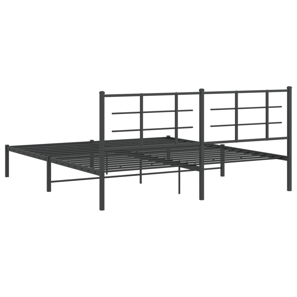 Bed Frame | Black | Powder-Coated Steel | Double | Modern & Durable