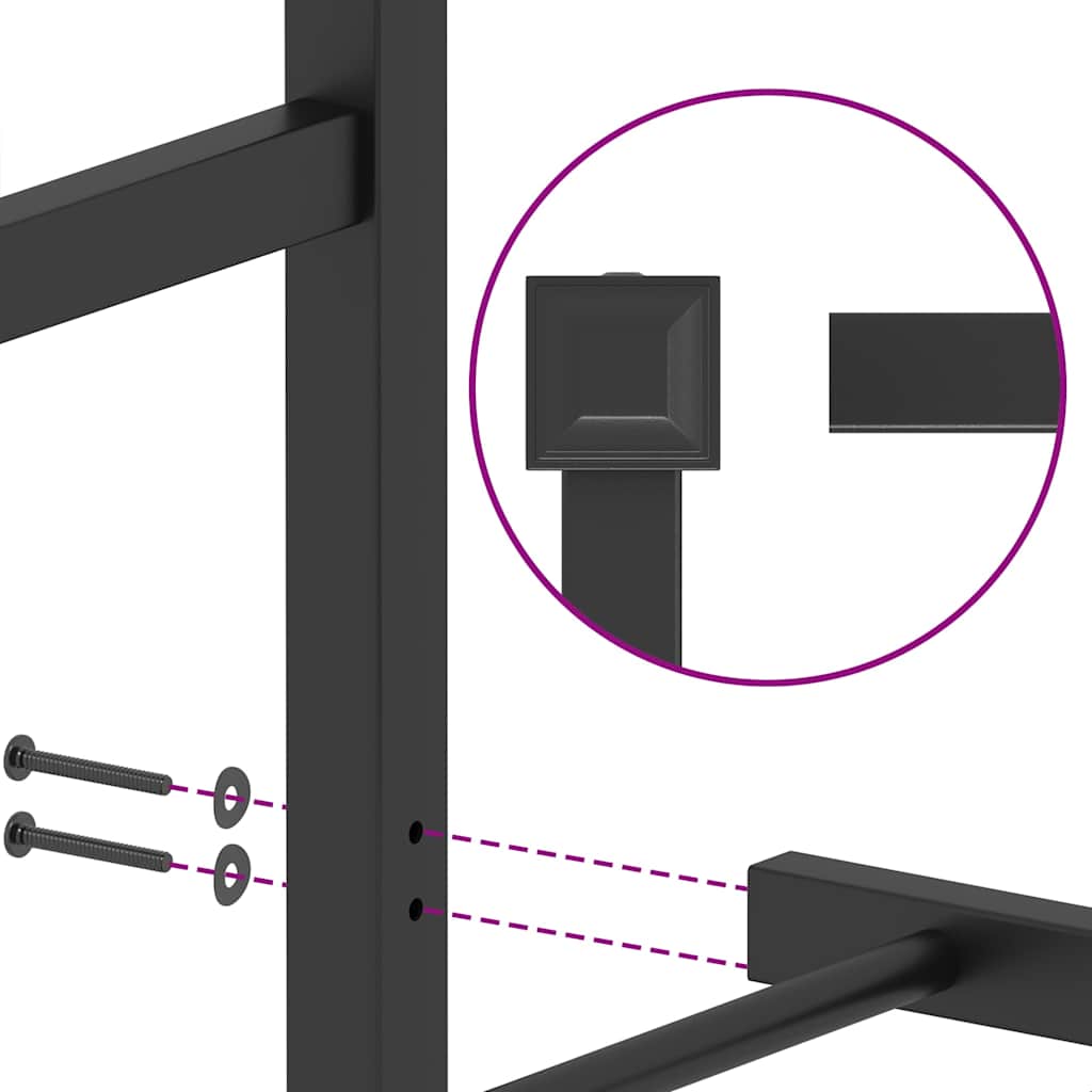 Bed Frame | Black | Powder-Coated Steel | Double | Modern & Durable