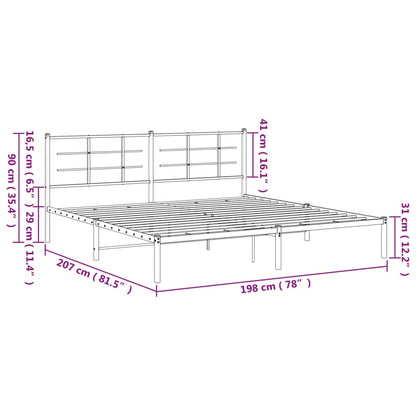 Bed Frame | Black | Powder-coated steel | Double | Bed Frame