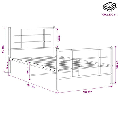 Bed Frame | Black | Powder-coated steel | Single | Bed Frame