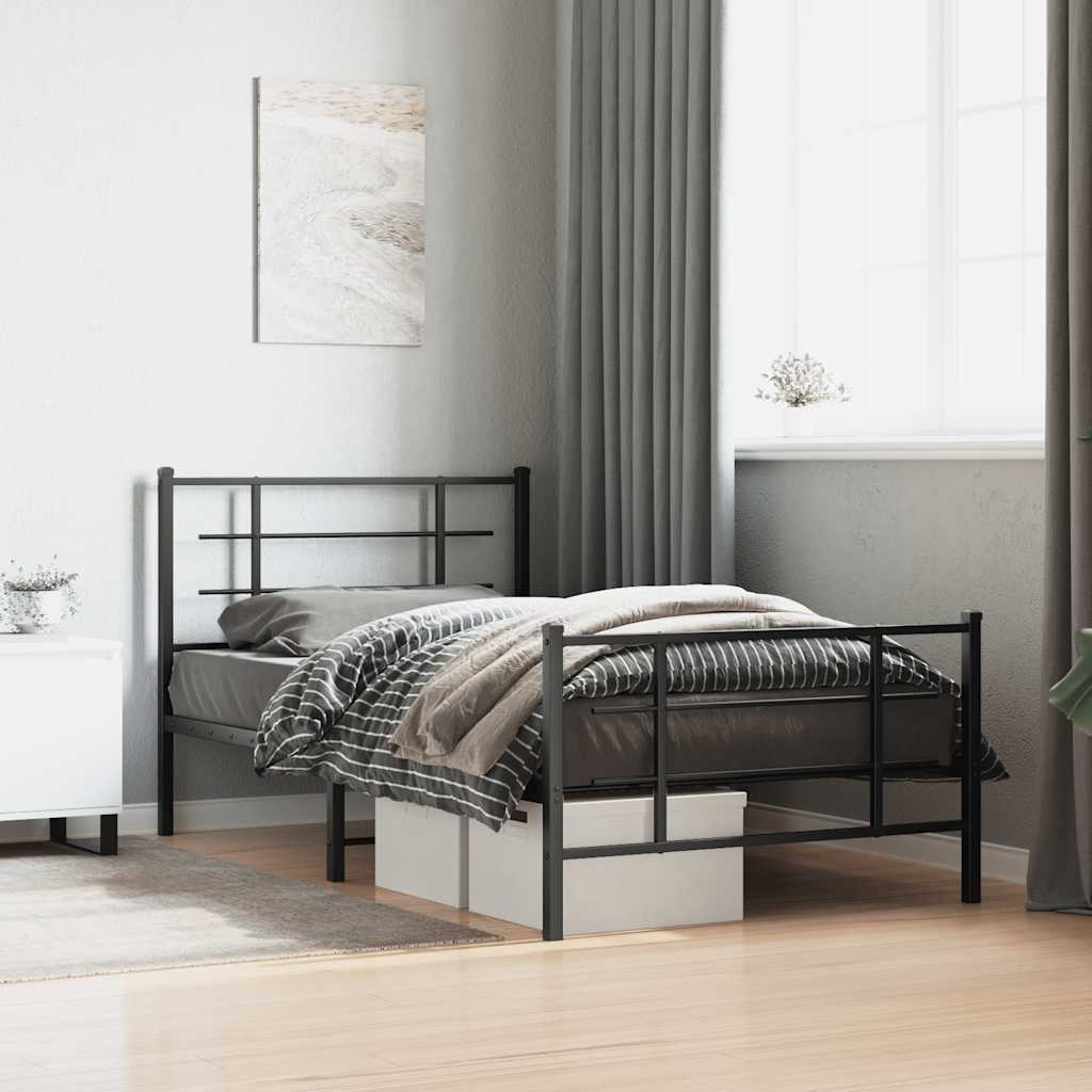Bed Frame | Black | Powder-coated steel | Single | Bed Frame