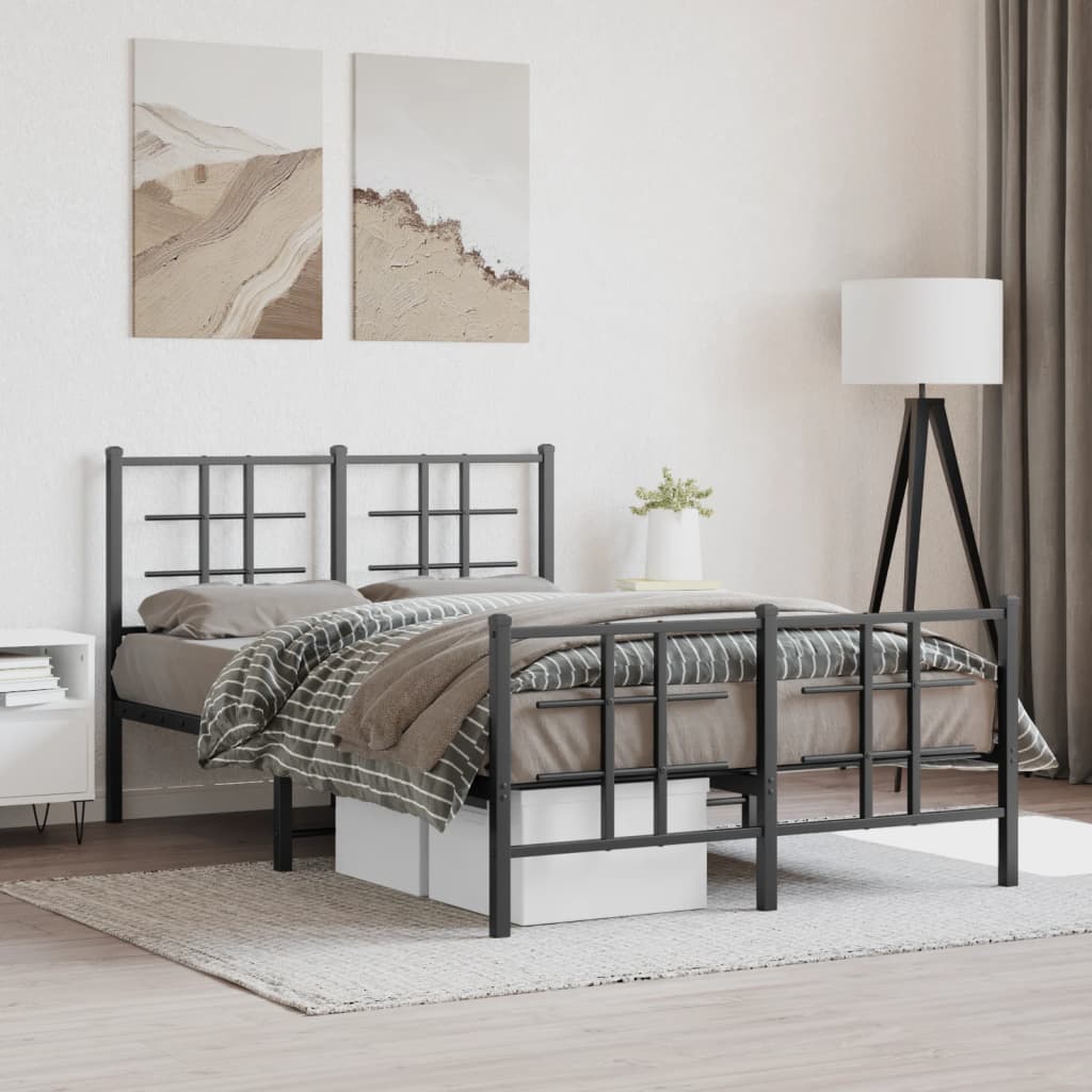 Bed Frame | Black | Powder-coated Steel | Small Double | Bed Frame