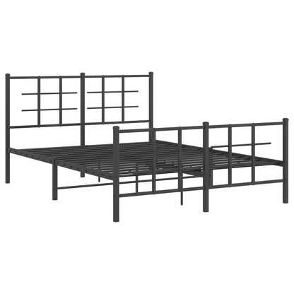 Bed Frame | Black | Powder-Coated Steel | 140x190 cm | Modern | Bed Frame