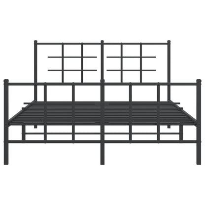 Bed Frame | Black | Powder-Coated Steel | 140x190 cm | Modern | Bed Frame