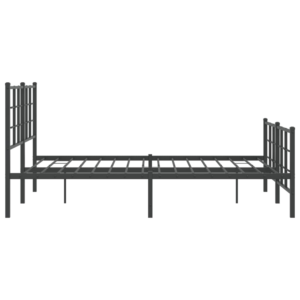 Bed Frame | Black | Powder-Coated Steel | 140x190 cm | Modern | Bed Frame