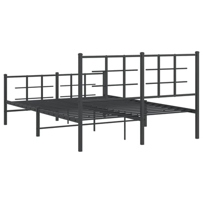 Bed Frame | Black | Powder-Coated Steel | 140x190 cm | Modern | Bed Frame