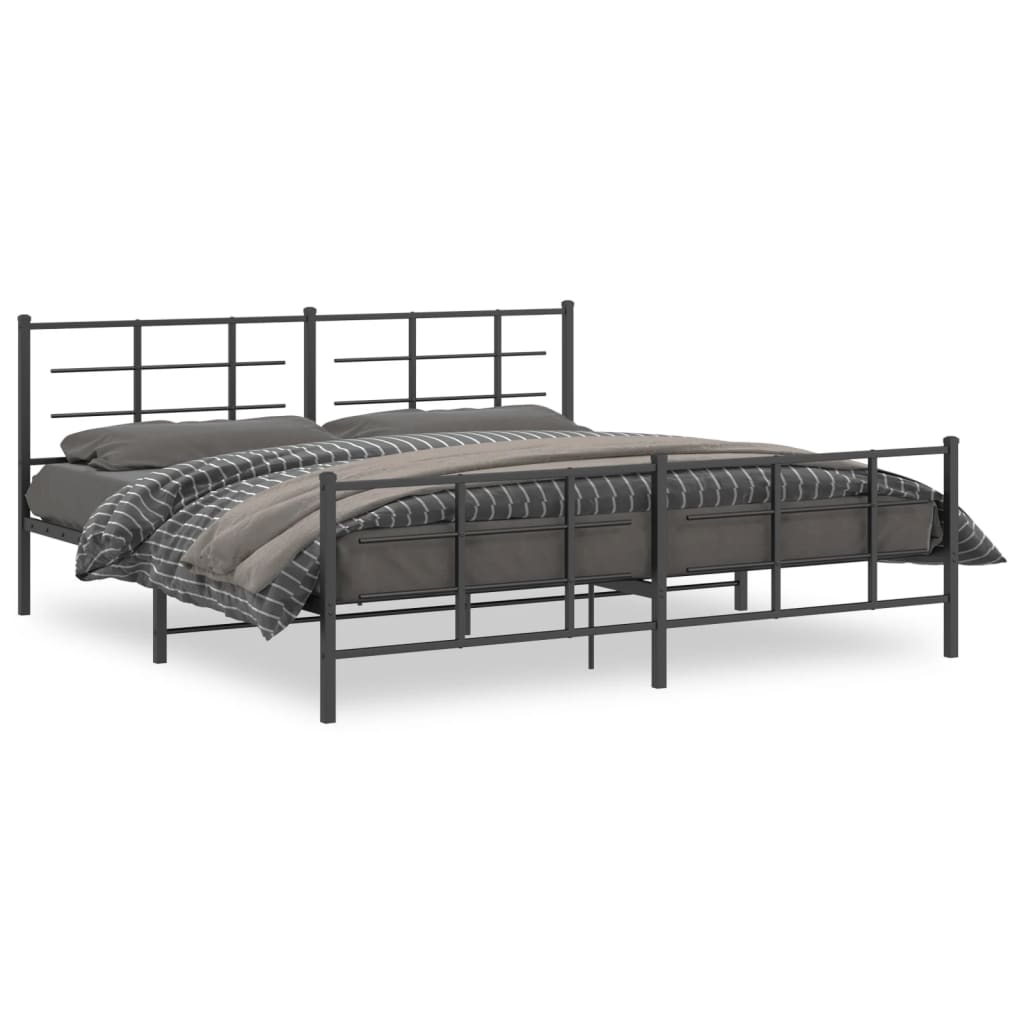 Bed Frame | Black | Steel | Double | Bed Frame | Rectangular | Modern