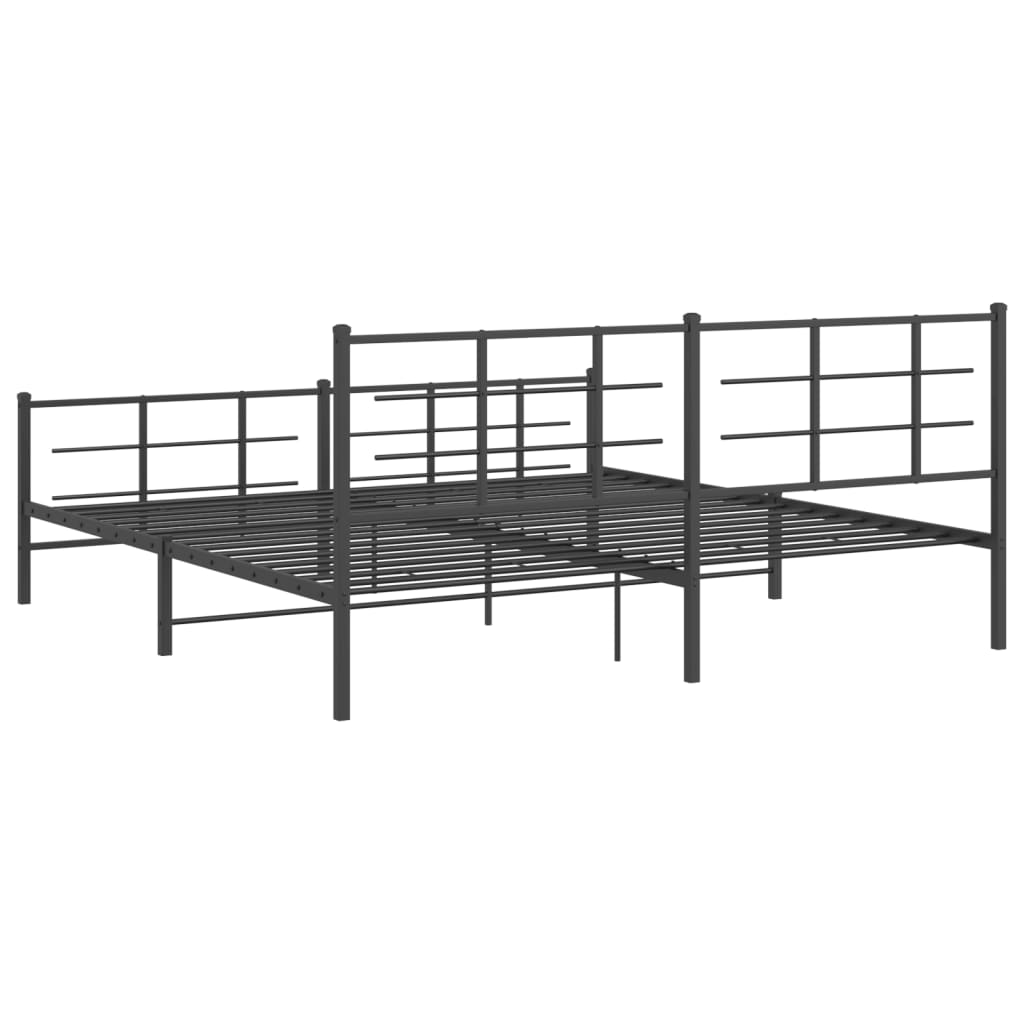 Bed Frame | Black | Steel | Double | Bed Frame | Rectangular | Modern