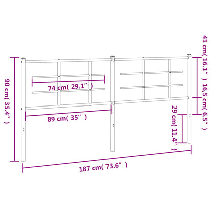 Metal Replace Headboard Black 180 cm