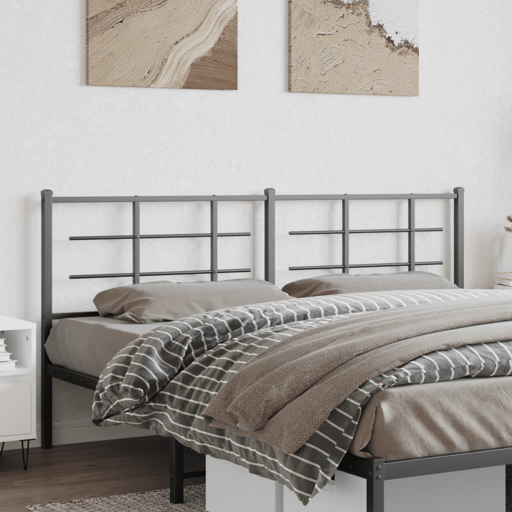 Metal Replace Headboard Black 180 cm