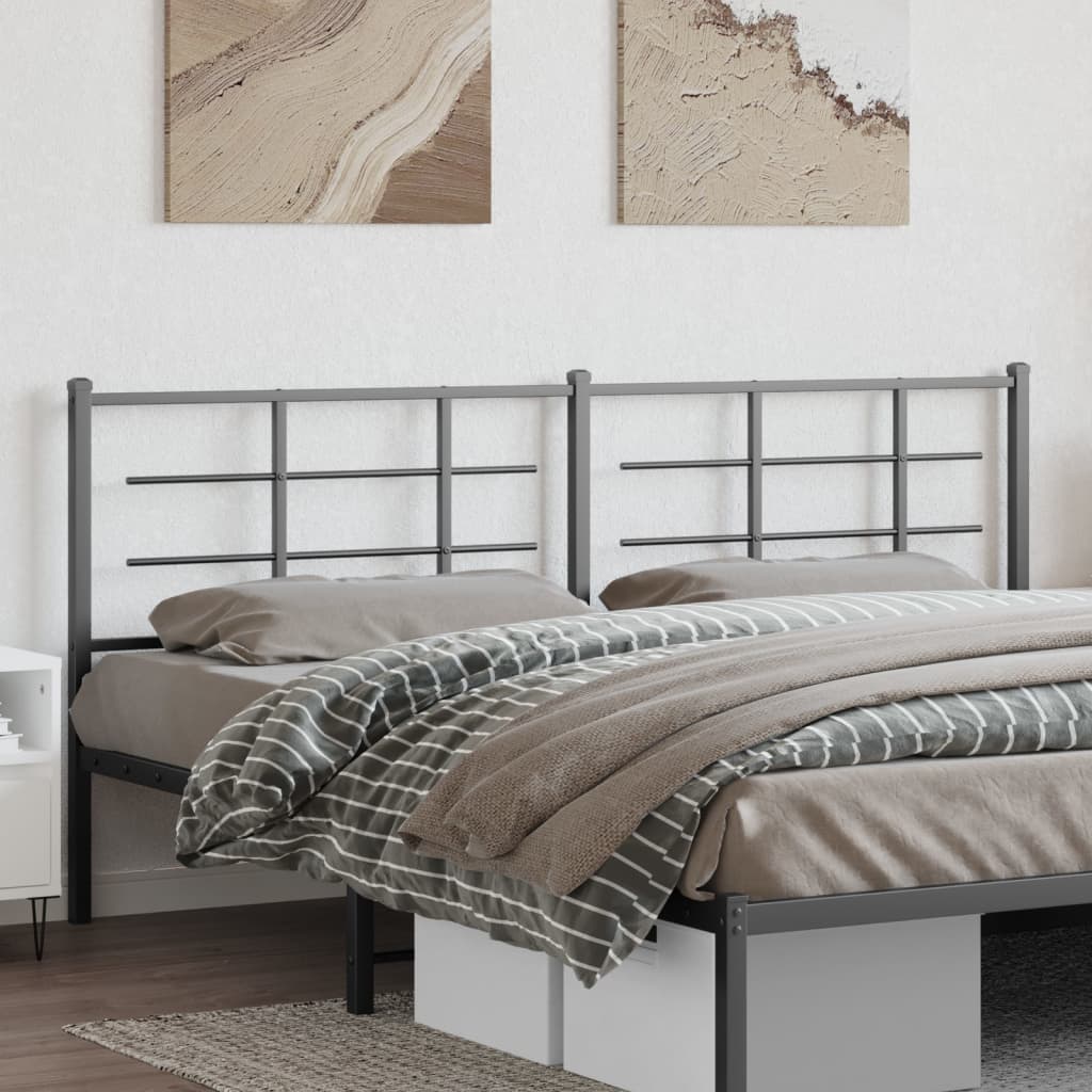 Metal Replace Headboard Black 200 cm