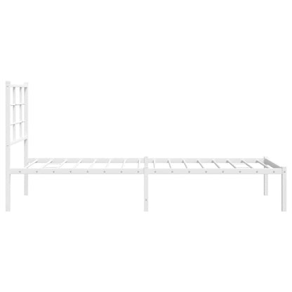 Metal Bed Frame without Mattress with Headboard White 80x200cm