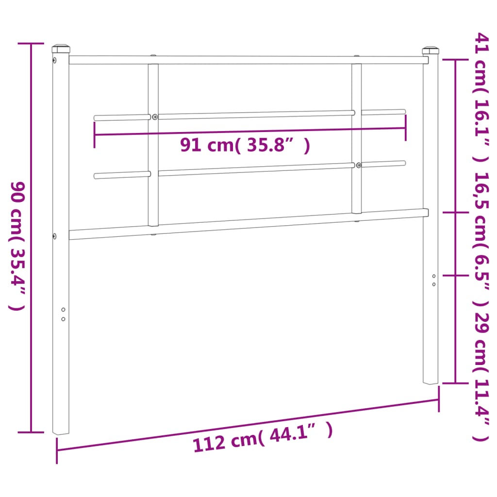 Metal Replace Headboard White 107 cm