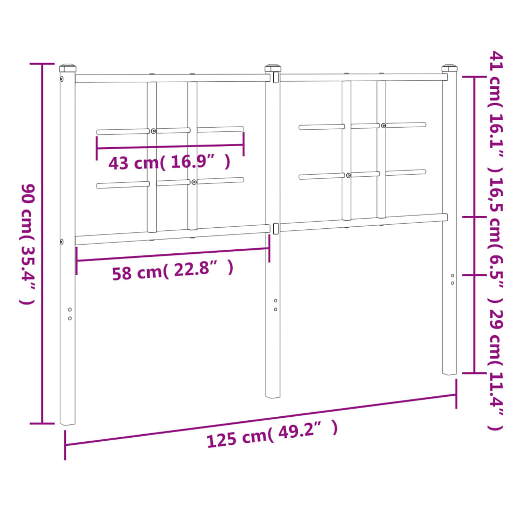 Metal Replace Headboard White 120 cm