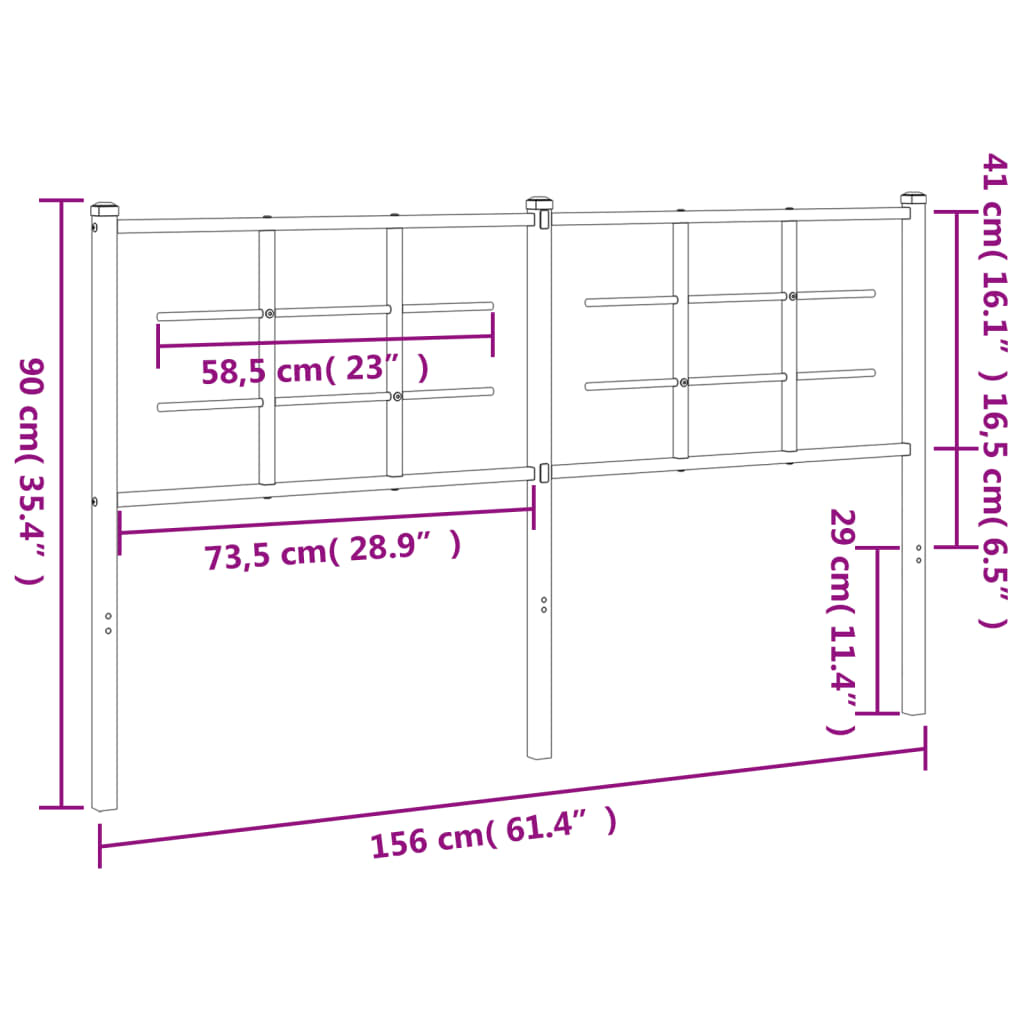 Metal Replace Headboard White 150 cm