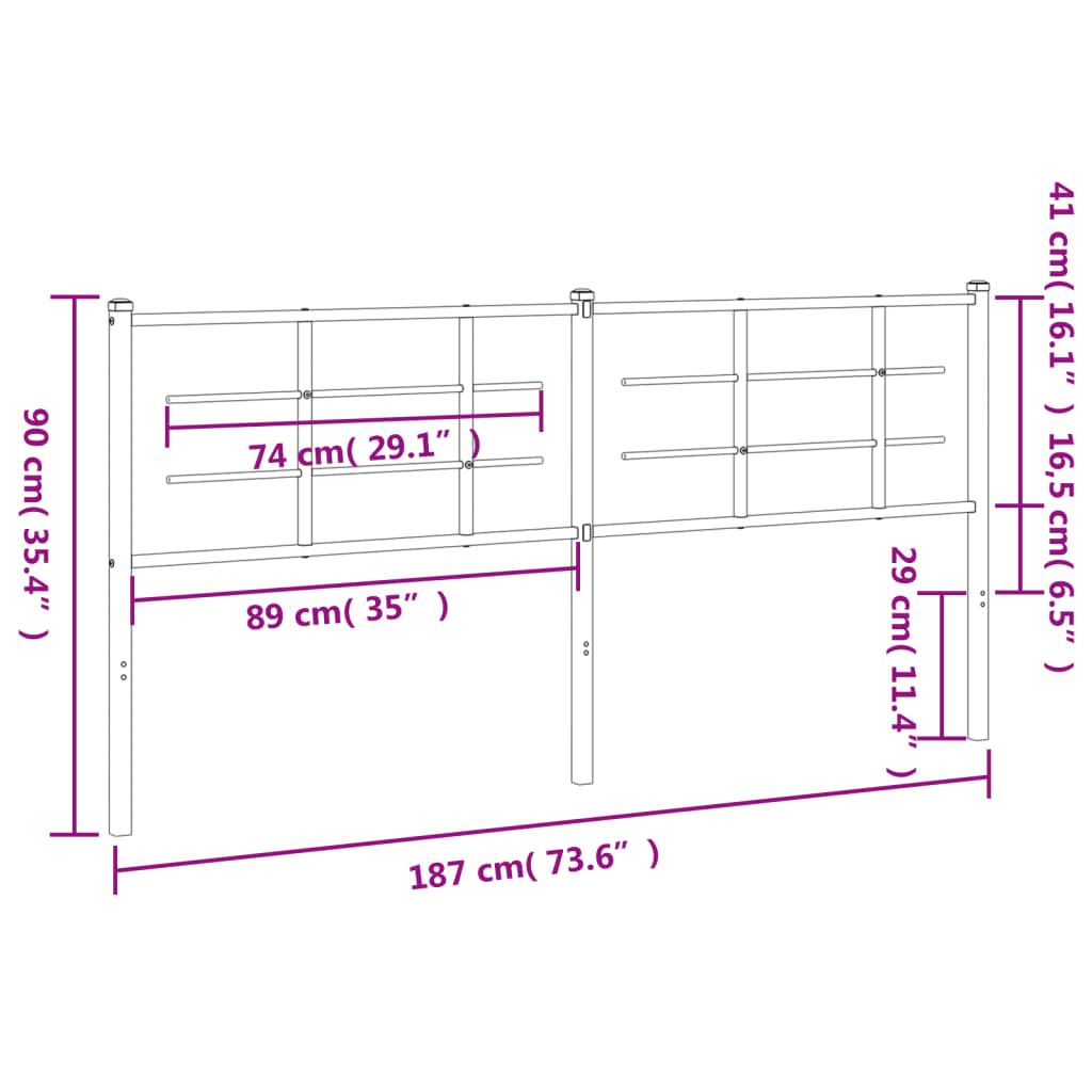 Metal Replace Headboard White 180 cm