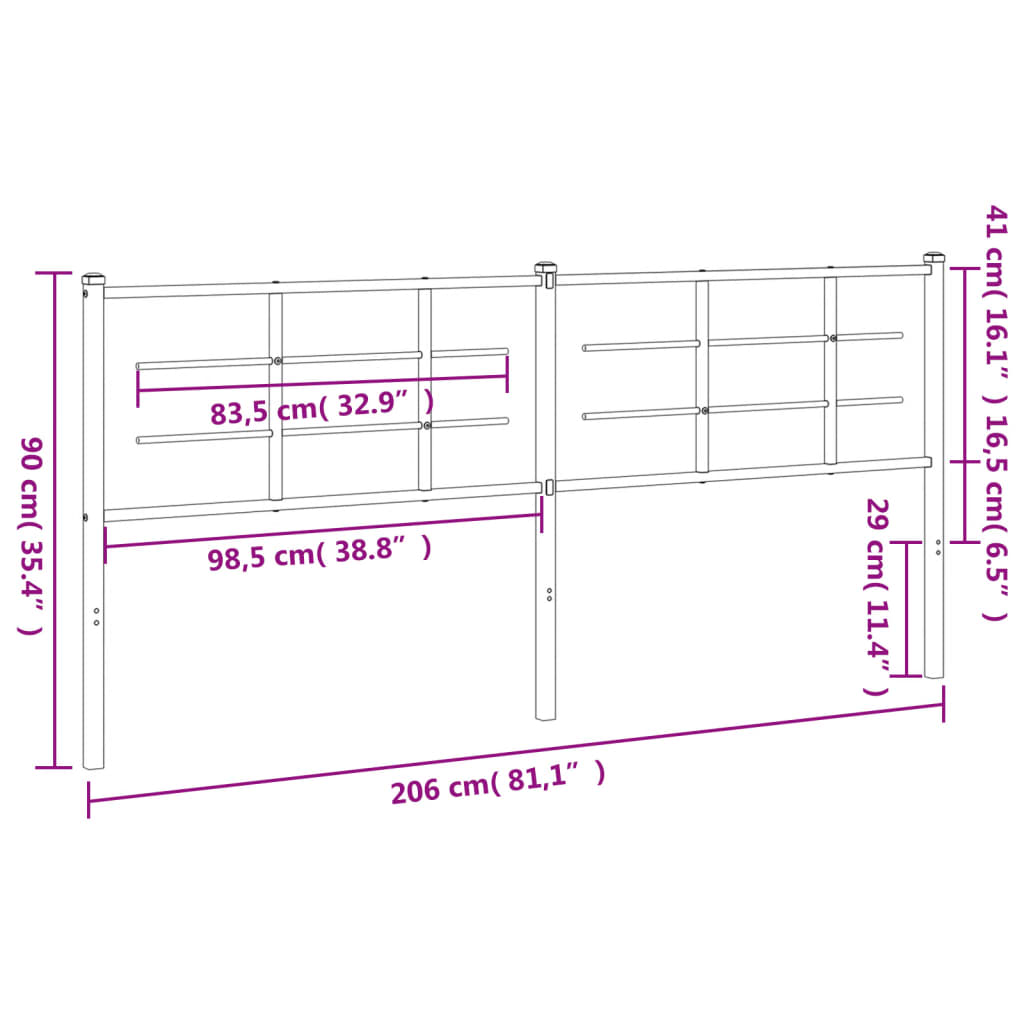 Metal Replace Headboard White 200 cm