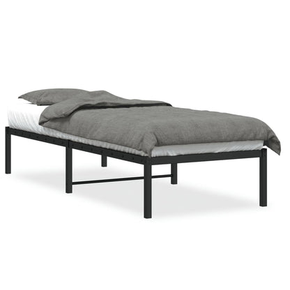 Metal Bed Frame without Mattress Black 75x190cm