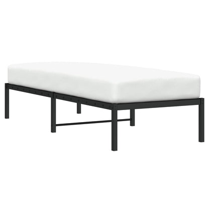 Metal Bed Frame without Mattress Black 75x190cm