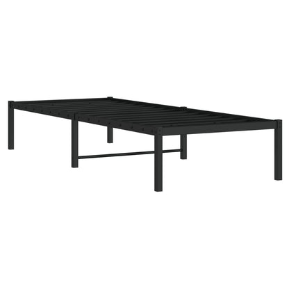 Metal Bed Frame without Mattress Black 75x190cm