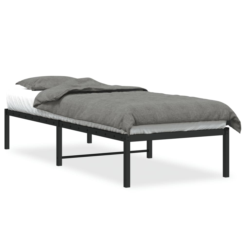 Metal Bed Frame without Mattress Black 80x200cm
