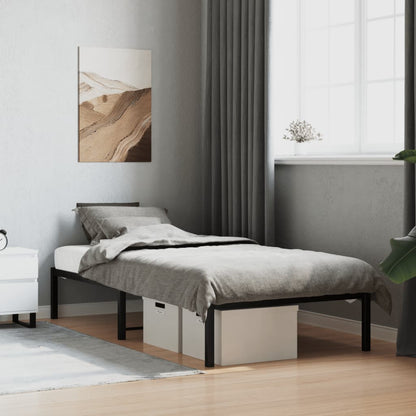 Metal Bed Frame without Mattress Black 90x200cm