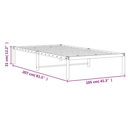Metal Bed Frame without Mattress Black 100x200cm