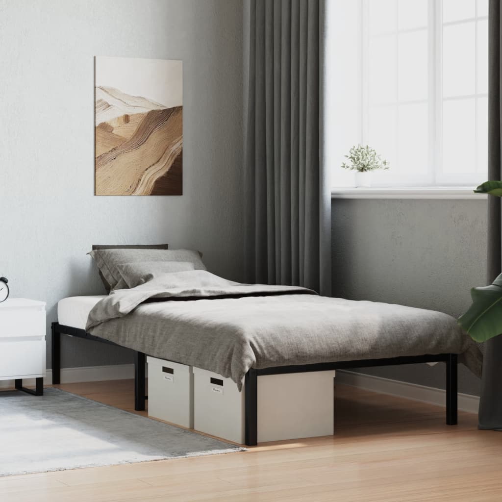 Metal Bed Frame without Mattress Black 100x200cm