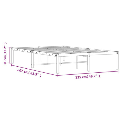 Metal Bed Frame without Mattress Black 120x200cm