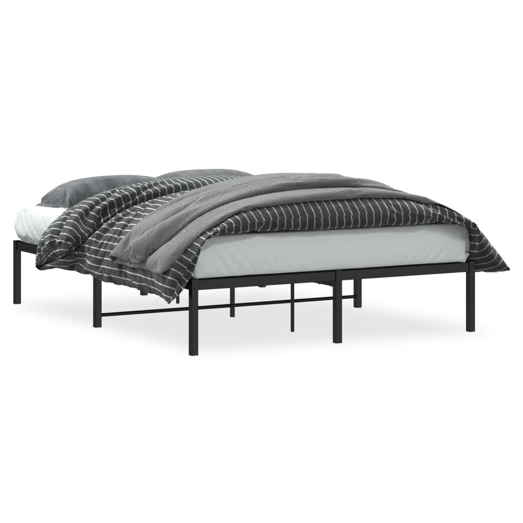 Metal Bed Frame without Mattress Black 135x190cm