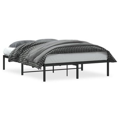 Metal Bed Frame without Mattress Black 135x190cm