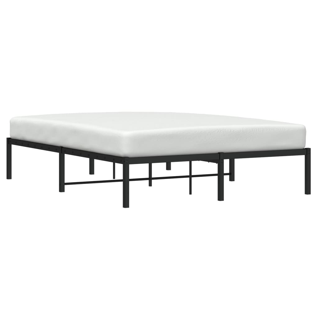 Metal Bed Frame without Mattress Black 135x190cm