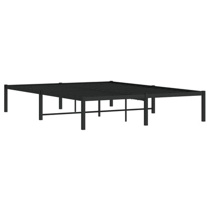 Metal Bed Frame without Mattress Black 135x190cm