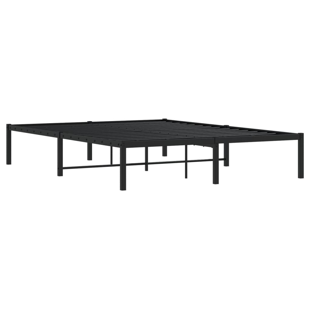 Metal Bed Frame without Mattress Black 135x190cm